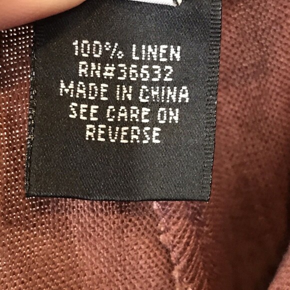 Multiples Brown Women's Size 6 100% Linen Straight Leg Grommet Hem Crop Pants - Picture 9 of 12